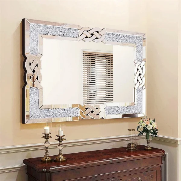 90/100/120CM Large Crystal Crush Diamond Mirror