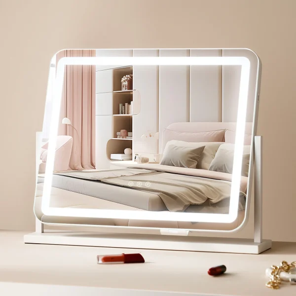 Vanity Mirror Three Color Lighting Modes 5X Magnification USB 360°Rotation