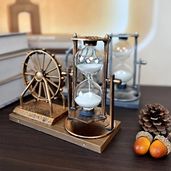 Vintage Ferris Wheel Statue Hourglass Sand Clock Retro Desk
