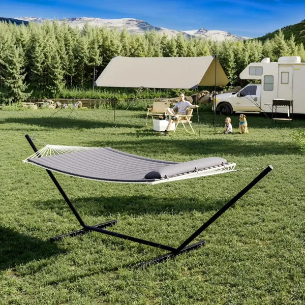 Heavy Duty Double Hammock with Stand-2 Person Cotton Rope